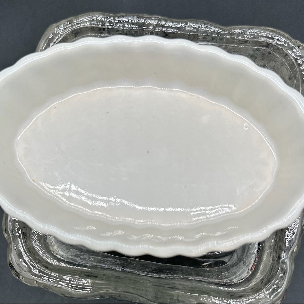 Vintage Hall China White Ceramic Planter Soap Dish Vanity Tray